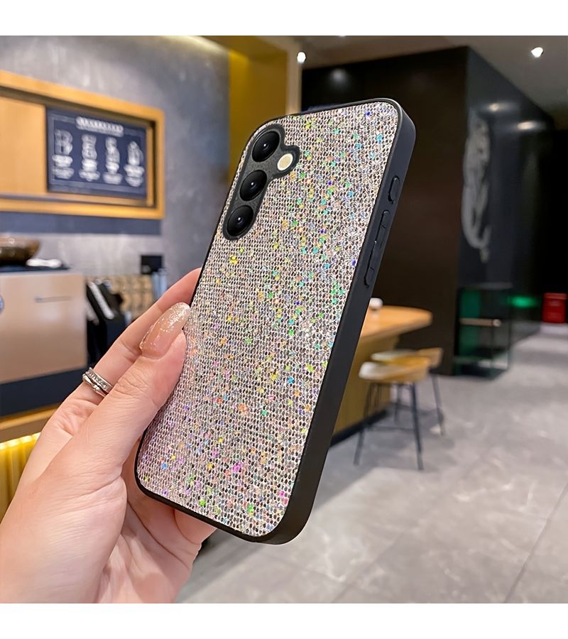 Fashion Flash Bling Star Glitter Mobile Phone Case Protective Shiny Luxury Back Cover Compatible With Samsung Galaxy A15 Black - Image 5