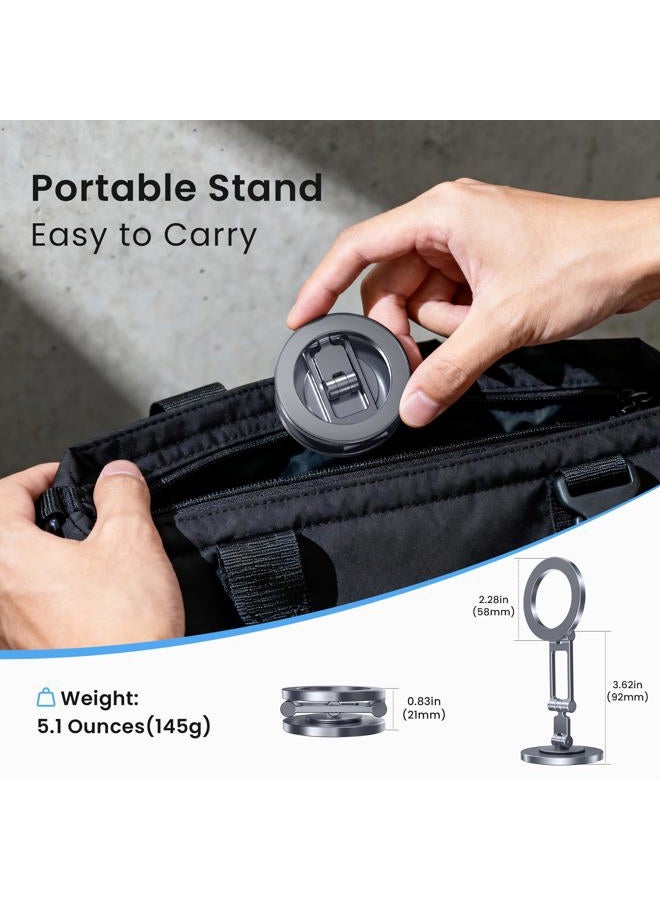 Itramax Magnetic Phone Stand,Double Ring Magnetic Phone Holder Grip,360° Rotation Adjustable Mount - Image 4