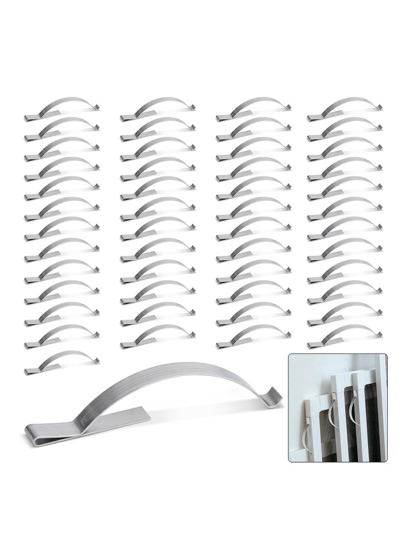 SOLARAE Durable Stainless Steel Window Screen Clips - 50 Pcs Corner Mount Flat Springs for Securely Holding and Sliding Screens in Aluminum Channels - Â¼â€� Wide 2-3/4â€� Long - Image 1