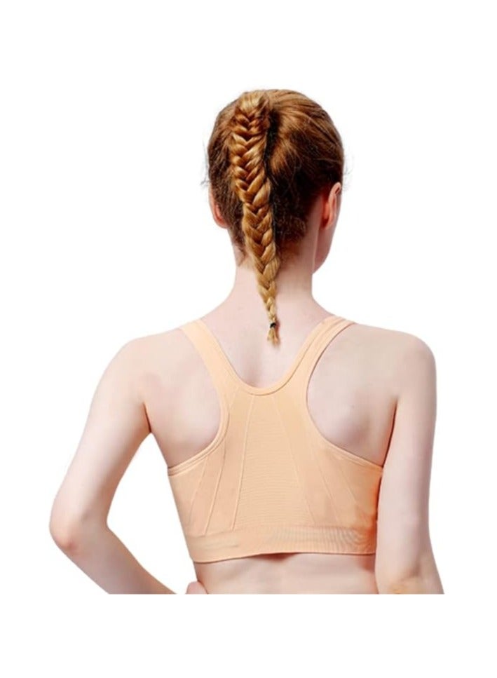Women's Zip Front Sports Bra Wireless Post-Surgery Bra Active Yoga Sports Bras - Image 4