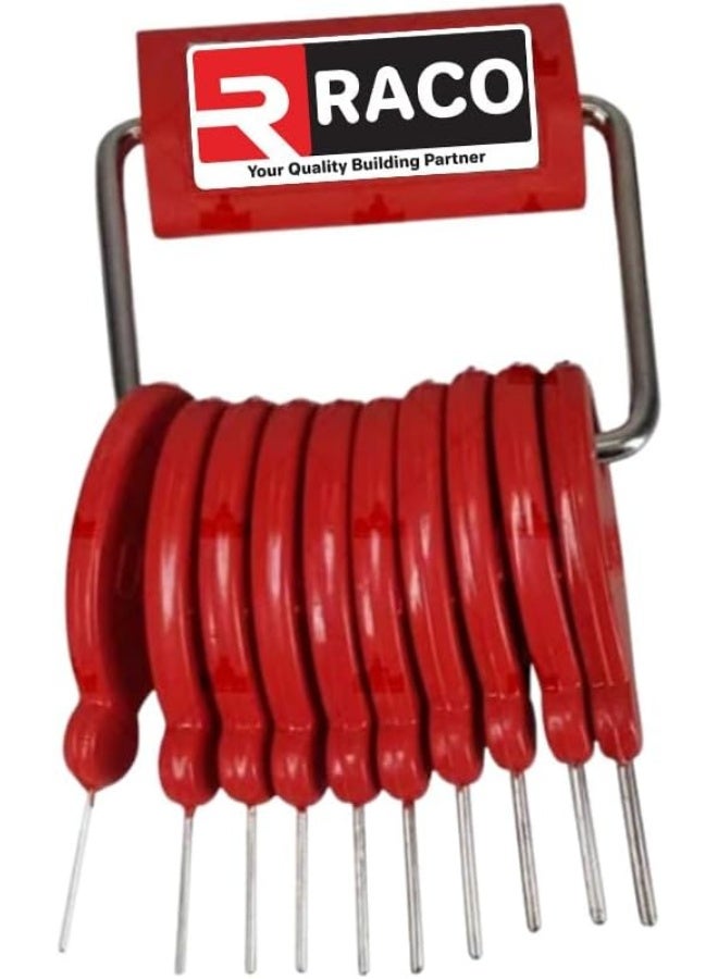 RACO Charlie Capillary Gauge Set | Precision Wire-Type Capillary Tube Cleaner & Size Identifier | 10-Piece Stainless Steel Pin Set with Holder for Carburetors, Nozzles, Jets & Fine Orifices  - Image 1