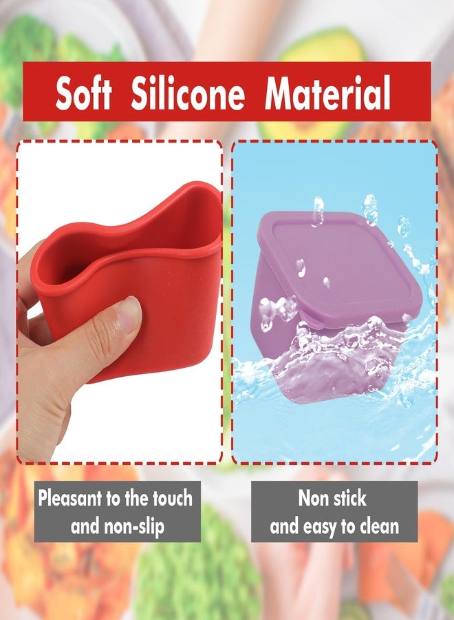 KOLUTI 3 Pack Silicone Small Snack Container, 6 OZ Stackable Puree Sauce Condiment Food Storage Lunch Bento Box with Lids, Leak-proof, BPA Free, Dishwasher & Microwave & Oven Safe - Image 5