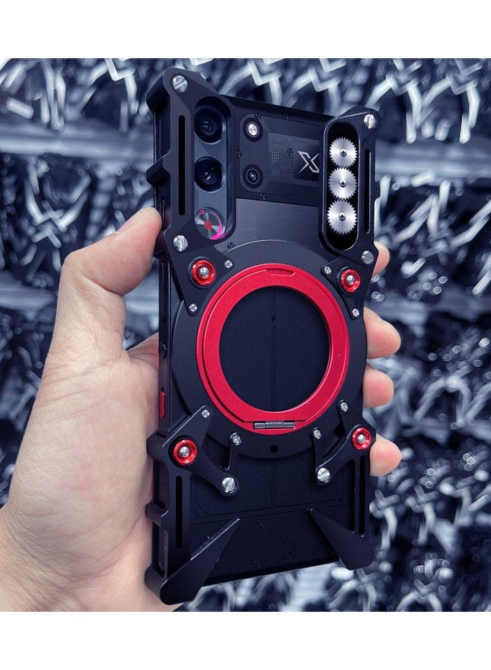 general Metal Case Compatible with Nubia red magic 10 pro, Premium Aluminum Cool Gear Style Shockproof case with Kickstand Rotatable Magnetic Holder - Image 2