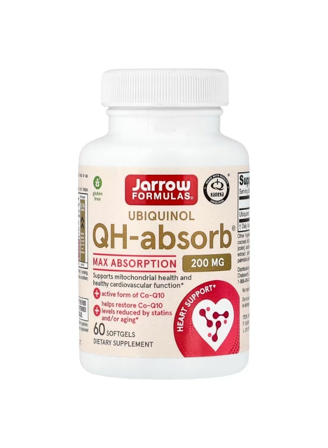 jarrow formulas Ubiquinol QH-Absorb Max Absorption 200 mg 60 Softgels