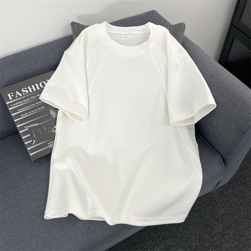 Heavy Weight Boxy Version Short-Sleeved T-Shirt Men'S Summer Loose Cleanfit American Top Anti-Wrinkle Stiff Right Shoulder T-Shirt - Image 3