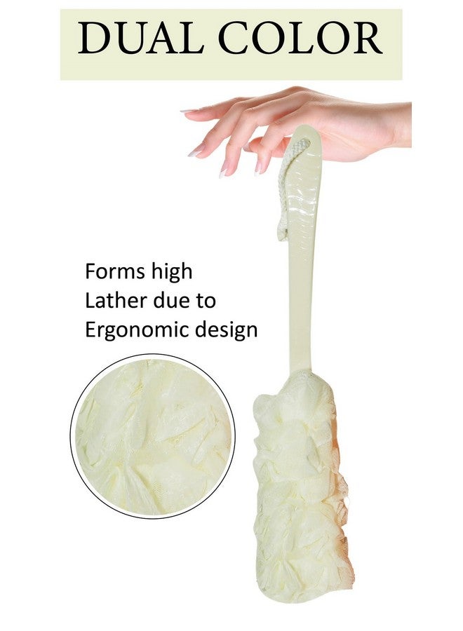 Evolife Plastic Loofah with Long Handle for Bathing | Soft Mesh Back Scrubber for Men & Women | Exfoliating Body Wash Shower Sponge | Gentle Back Rub Loofah | Easy Grip Handle (White) - Image 4