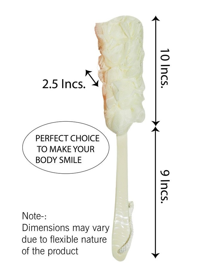 Evolife Plastic Loofah with Long Handle for Bathing | Soft Mesh Back Scrubber for Men & Women | Exfoliating Body Wash Shower Sponge | Gentle Back Rub Loofah | Easy Grip Handle (White) - Image 3