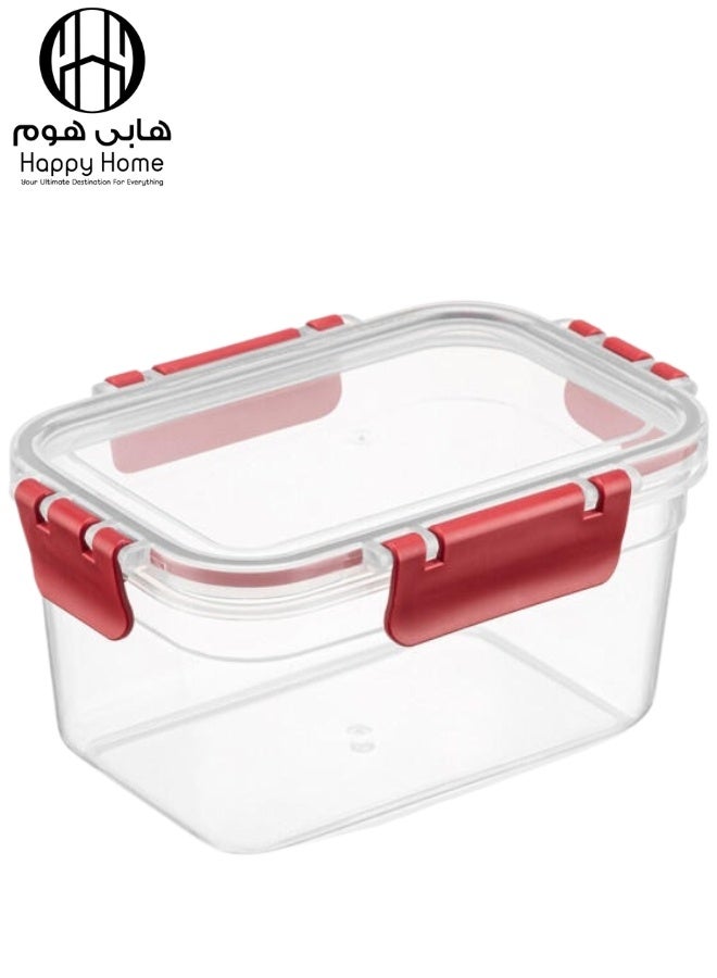 Happy Home Food Storage Container1100ml with 4 Locking Clips – Airtight Leakproof Lid – Suitable for Refrigerator, Microwave, and Freezer – Ideal for Storing Large Meals, Salads, Legumes, Snacks, and Dry Food – Durable Kitchen Organizer Box – Safe, Easy-to-Clean Plastic for Everyday Use - Image 2