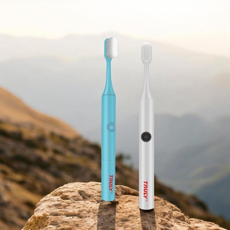 Truly DT-200 Oscillating Toothbrush – AAA Battery Included, 10,000+ Ultra-Fine Bristles, 60dB Quiet Operation, IPX7 Waterproof, Kid-Friendly – Blue - Image 5