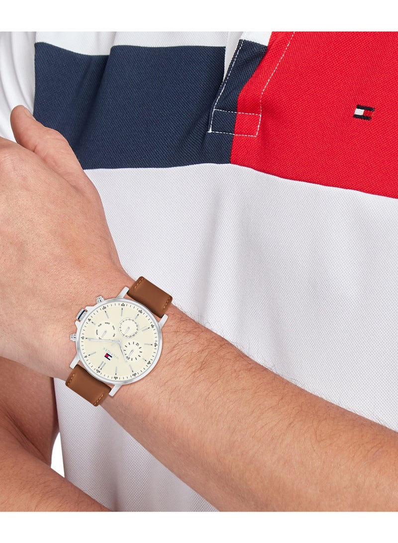 TOMMY HILFIGER Round Analog Men's Parchment Case Watch - 1792143  - Image 4