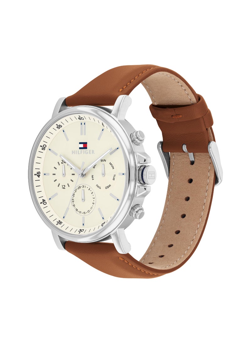TOMMY HILFIGER Round Analog Men's Parchment Case Watch - 1792143  - Image 2