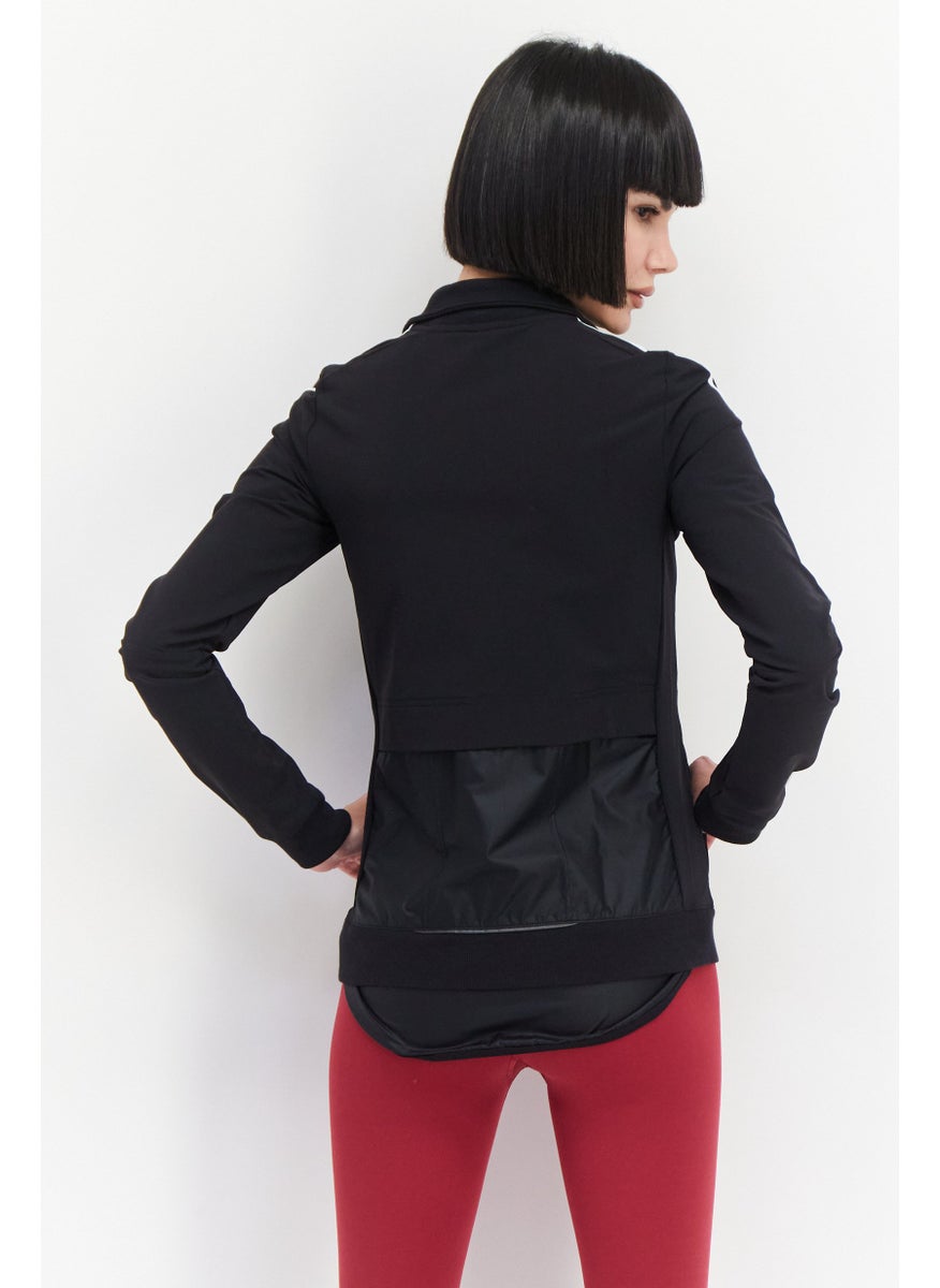 Adidas Women Sportswear Fit Brand Logo Long Sleeves Jacket, Black  - Image 3