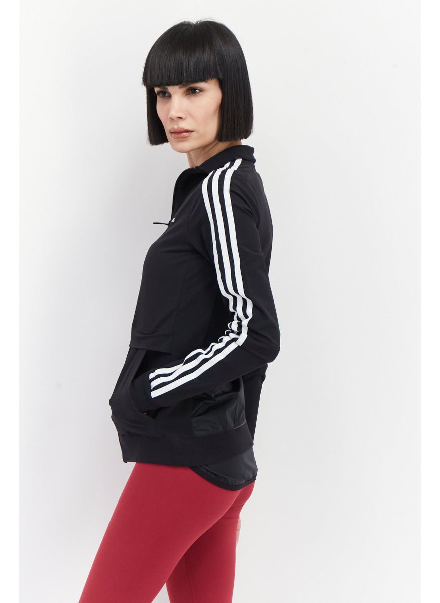 Adidas Women Sportswear Fit Brand Logo Long Sleeves Jacket, Black  - Image 4