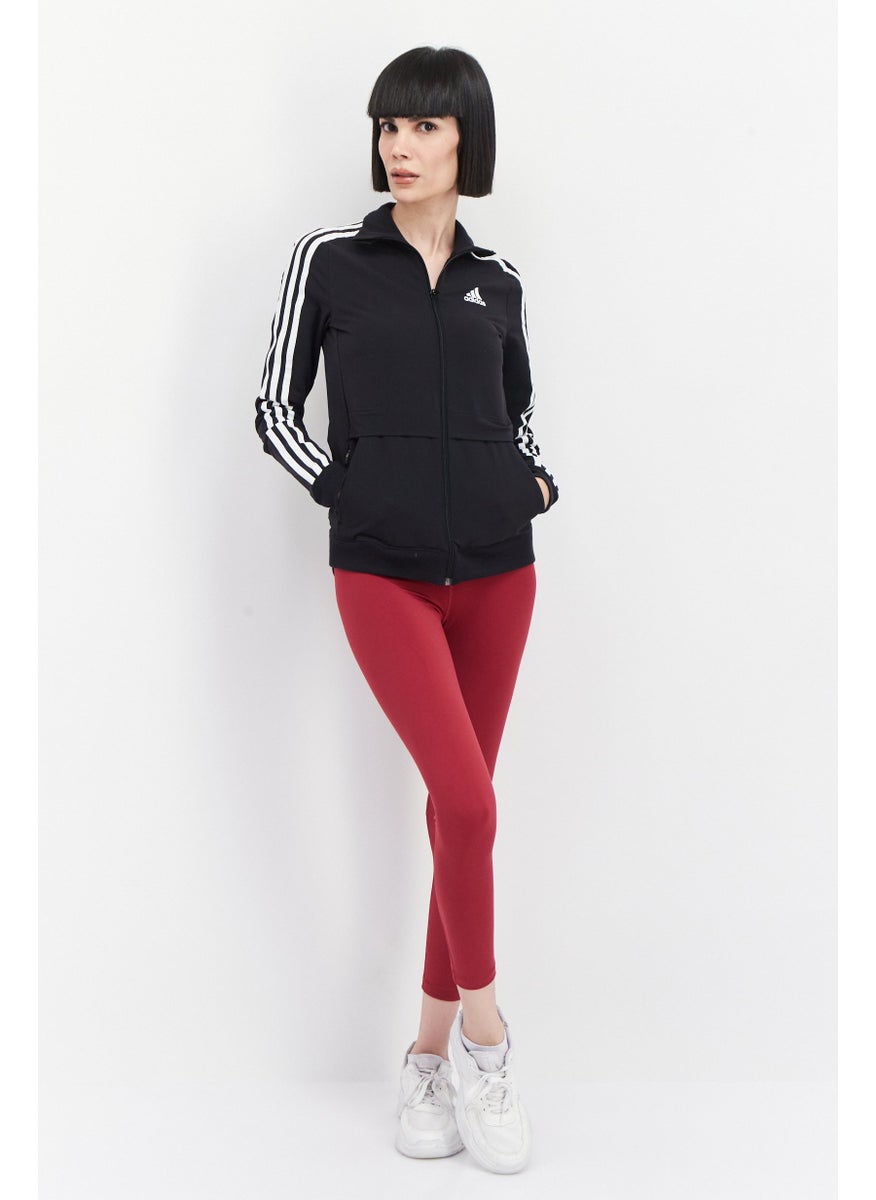 Adidas Women Sportswear Fit Brand Logo Long Sleeves Jacket, Black  - Image 2