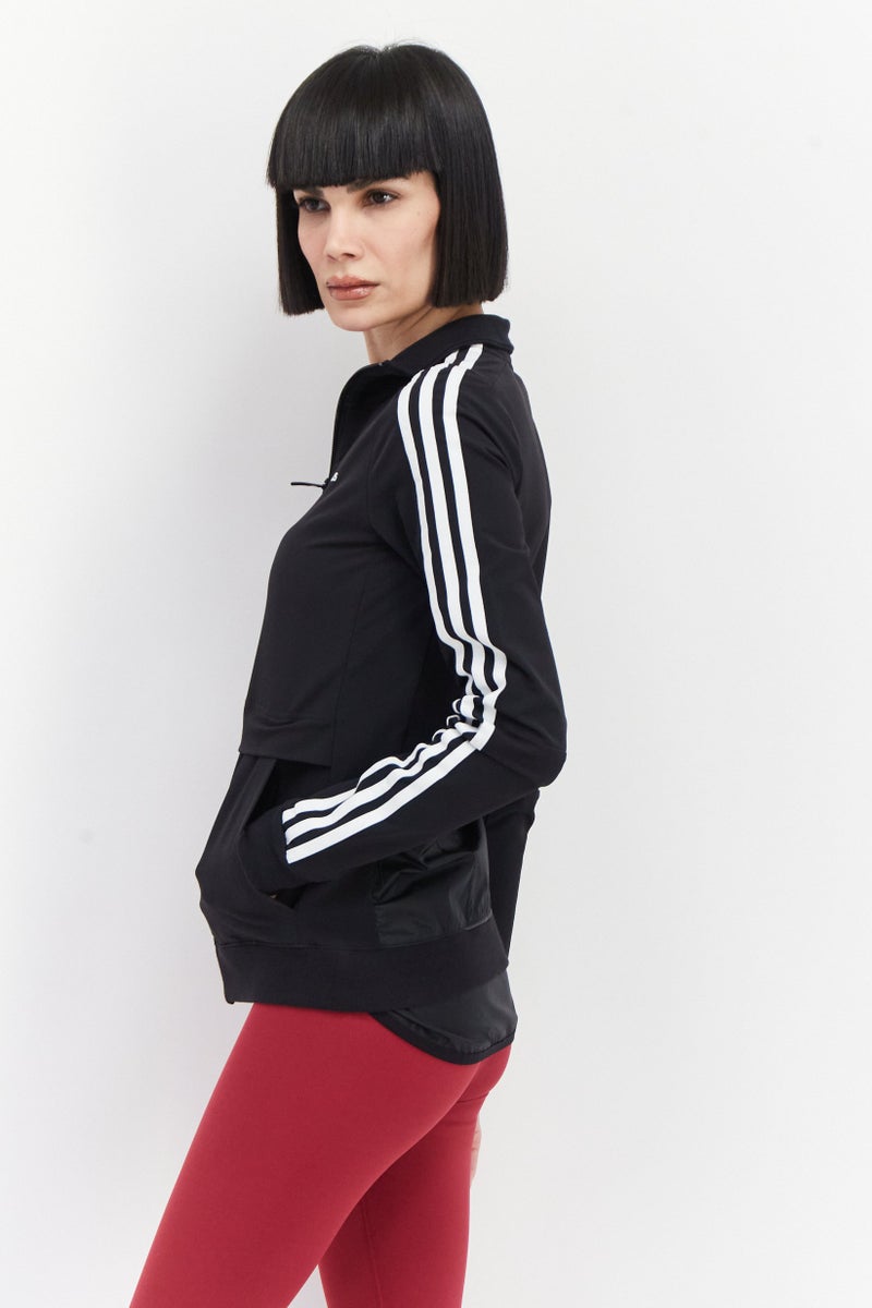 Adidas Women Sportswear Fit Brand Logo Long Sleeves Jacket, Black - Image 4