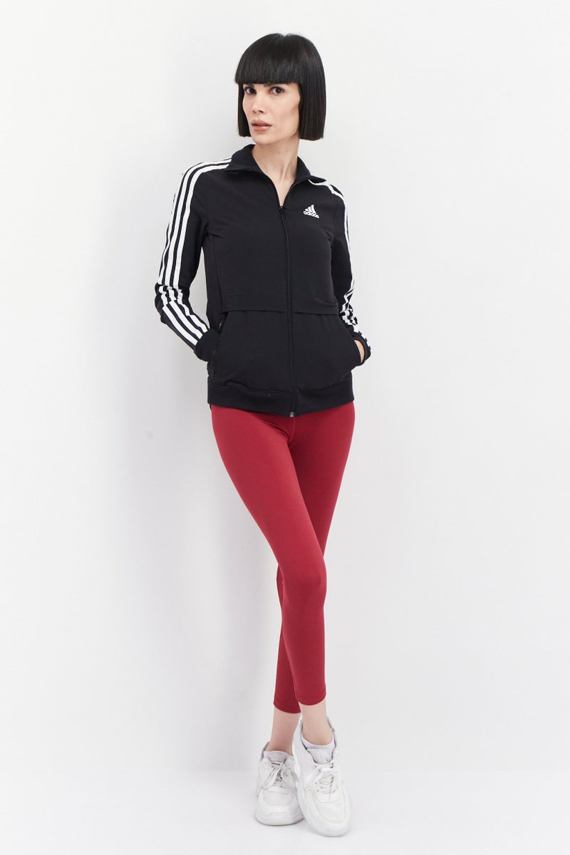Adidas Women Sportswear Fit Brand Logo Long Sleeves Jacket, Black - Image 2
