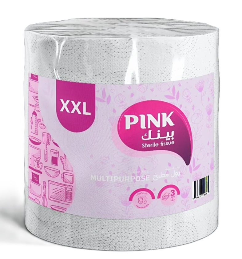 بينك جامبو رول مطبخ متعدد الاستخدام  3 طبقة 1 رول حجم  XXL - Image 1