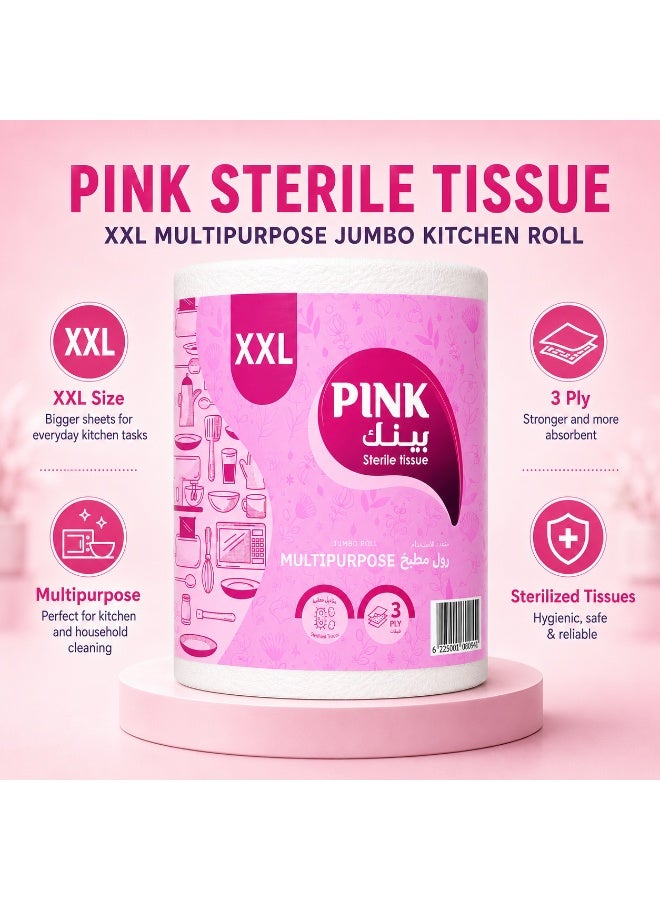 PINK Kitchen Multipurpose Jumbo Roll– 3 Ply, 1 Roll , XXL  Size - Image 5