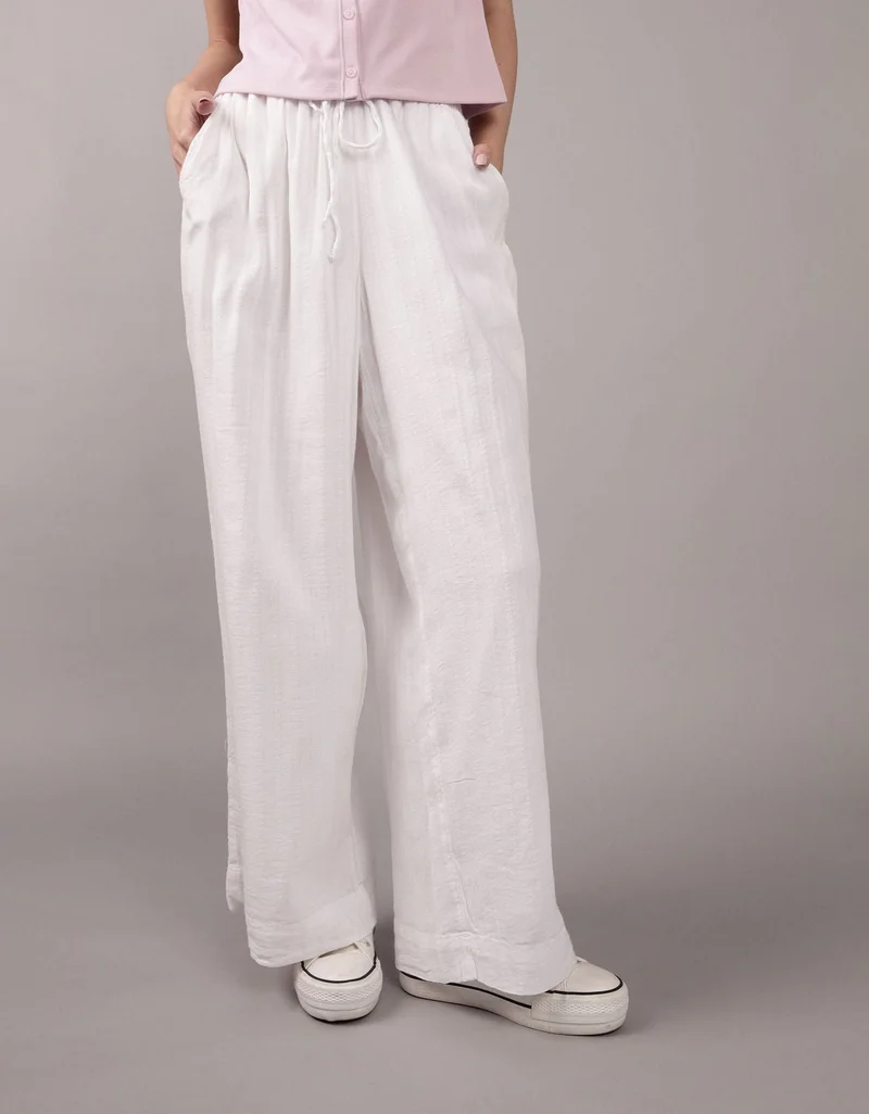 American Eagle AE High-Waisted Wide-Leg Gauze Pant