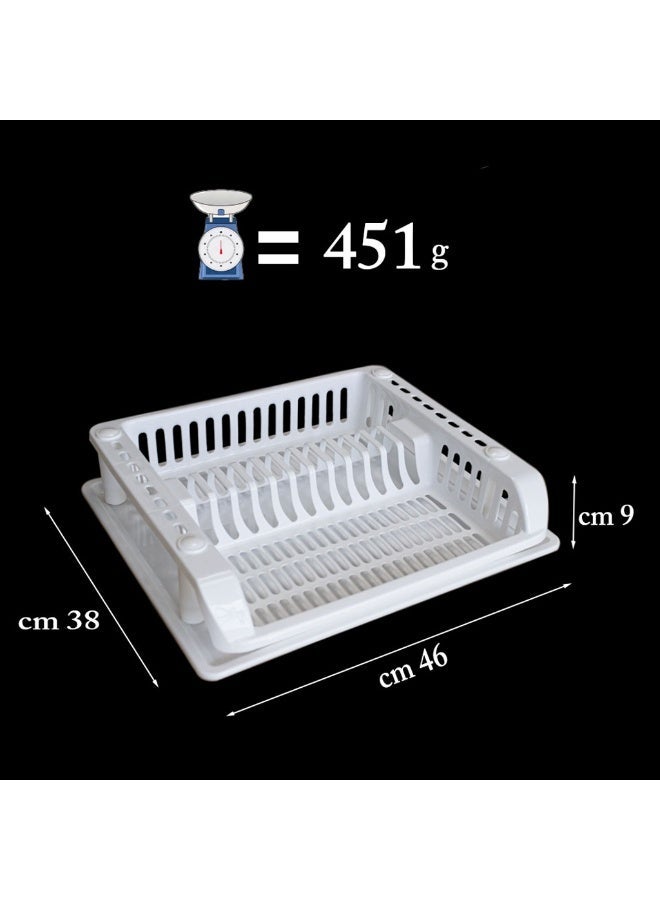 بلاستيكنا رف أطباق مع صينية ابيض 46*38 سم - Image 2