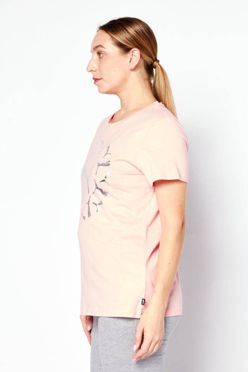 PUMA Women Sportswear Fit Short Sleeves Training Top, Pink - Image 3