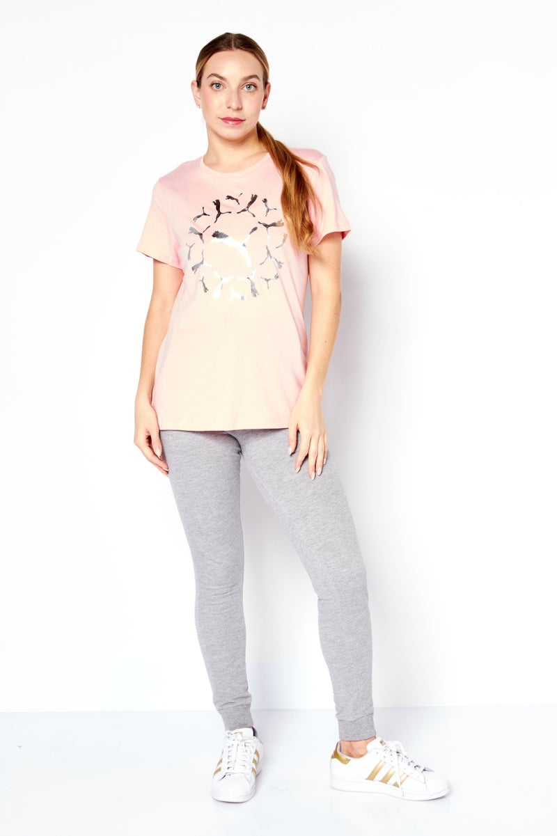 PUMA Women Sportswear Fit Short Sleeves Training Top, Pink - Image 2