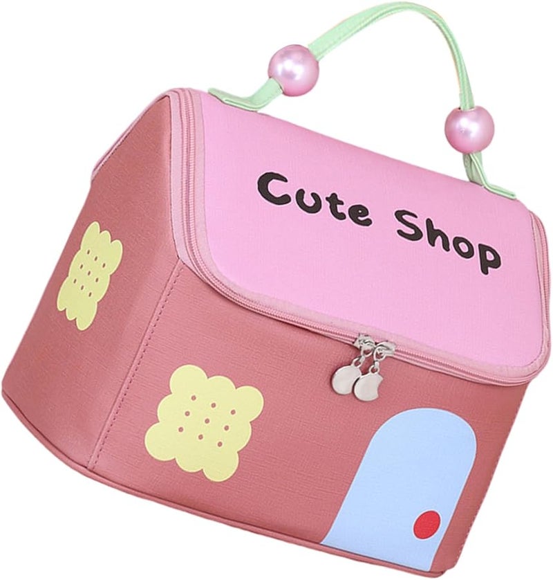 Light Coffee Large Capacity Handheld Makeup Bag Washable Cosmetic Toiletry Travel Storage - Image 1