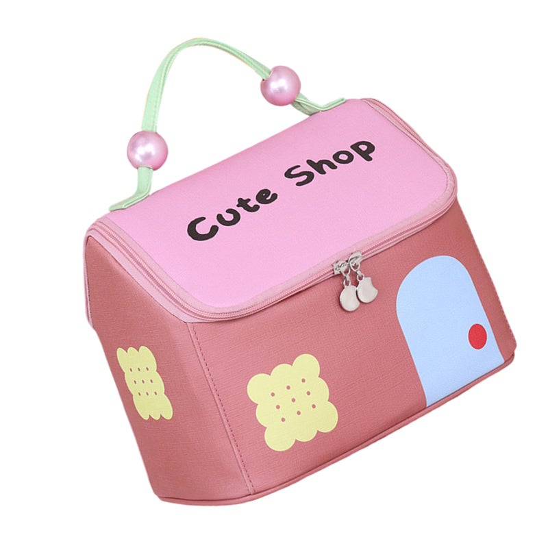 Light Coffee Large Capacity Handheld Makeup Bag Washable Cosmetic Toiletry Travel Storage - Image 4