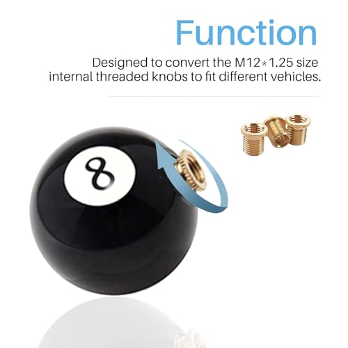 YIUIY M8x1.25, M10x1.25, M10x1.5 Shift Knob Adapters Gear Shifter Knob Thread Screw Adapter for 5 6 Speed Manual Automatic Vehicle Gold - Image 3