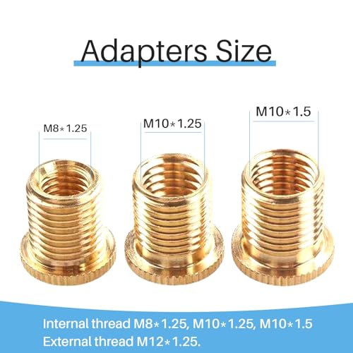 YIUIY M8x1.25, M10x1.25, M10x1.5 Shift Knob Adapters Gear Shifter Knob Thread Screw Adapter for 5 6 Speed Manual Automatic Vehicle Gold - Image 2