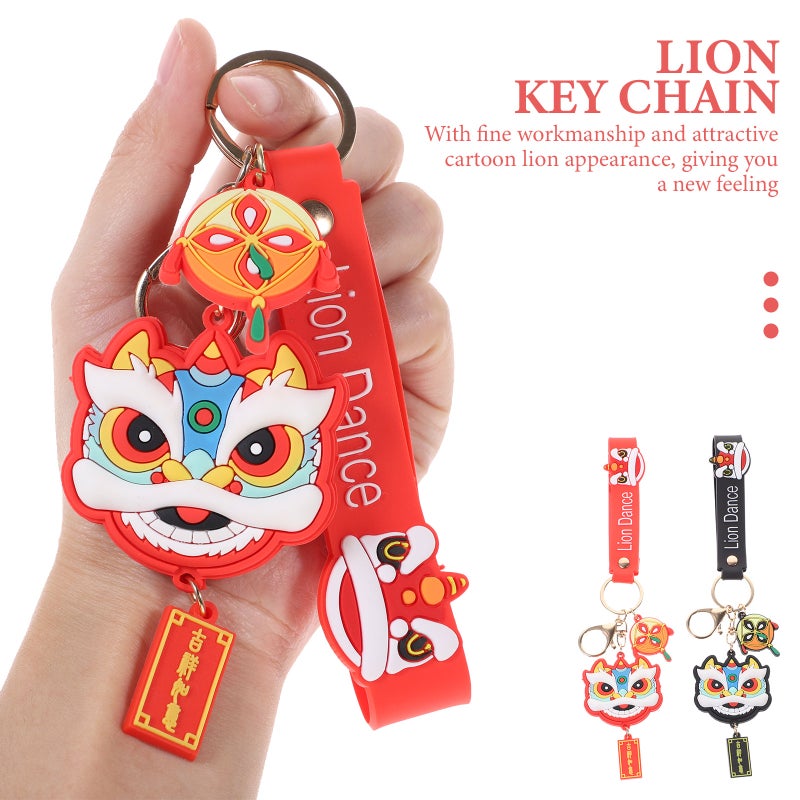 Chinese Style Keychain, Durable Silicone Cartoon Lion Shape, Perfect Bag and Key Decor - Image 5