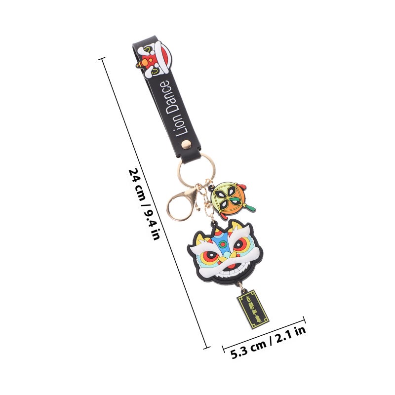 Chinese Style Keychain, Durable Silicone Cartoon Lion Shape, Perfect Bag and Key Decor - Image 2