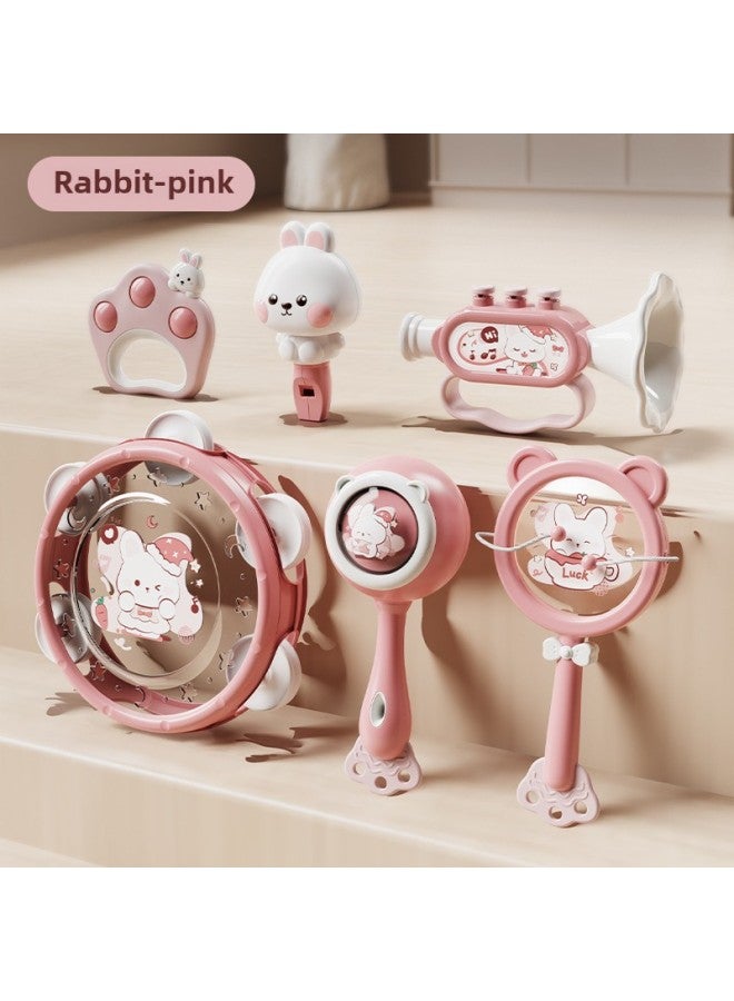 Early Education Four-in-One Rattle Musical Instrument Toy Suit Exercise Baby's Audiovisual Development Hand Drum-Color:Music Enlightenment Set Hand Crank Bell (cute Bear) Opp Bag  - Image 2