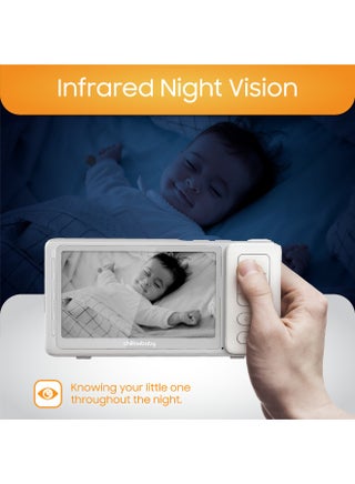 Giraffe Pro Max Dual-Mode Baby Monitor System, 5" Baby Monitor with 1080p HD 360° Pan View Camera, Mood Light Sleep Trainer, Wi-Fi & App Control, Long Range, Night Vision - view 5