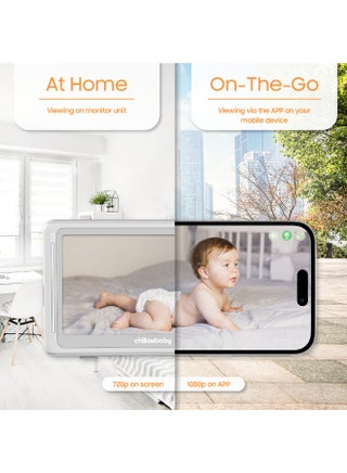 Giraffe Pro Max Dual-Mode Baby Monitor System, 5" Baby Monitor with 1080p HD 360° Pan View Camera, Mood Light Sleep Trainer, Wi-Fi & App Control, Long Range, Night Vision - view 4