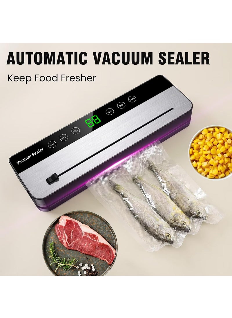 Joshberg Vacuum Sealer Machine,8 in 1 Food Saver Vacuum Sealer Machine with Cutter,Compact Air Sealing System LED Indicator, Dry&Moist Food Modes  - Image 4