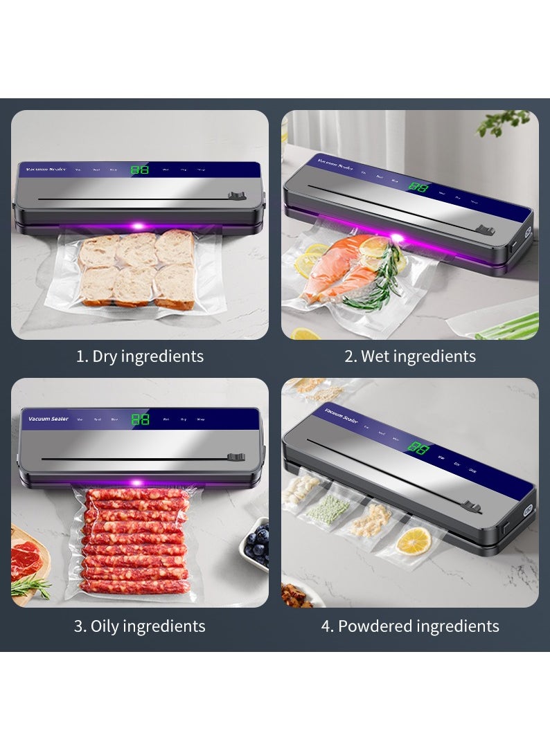 Joshberg - Vacuum Sealer Machine,8 in 1 Food Saver Vacuum Sealer Machine with Cutter,Compact Air Sealing System LED Indicator, Dry&Moist Food Modes - Image 1