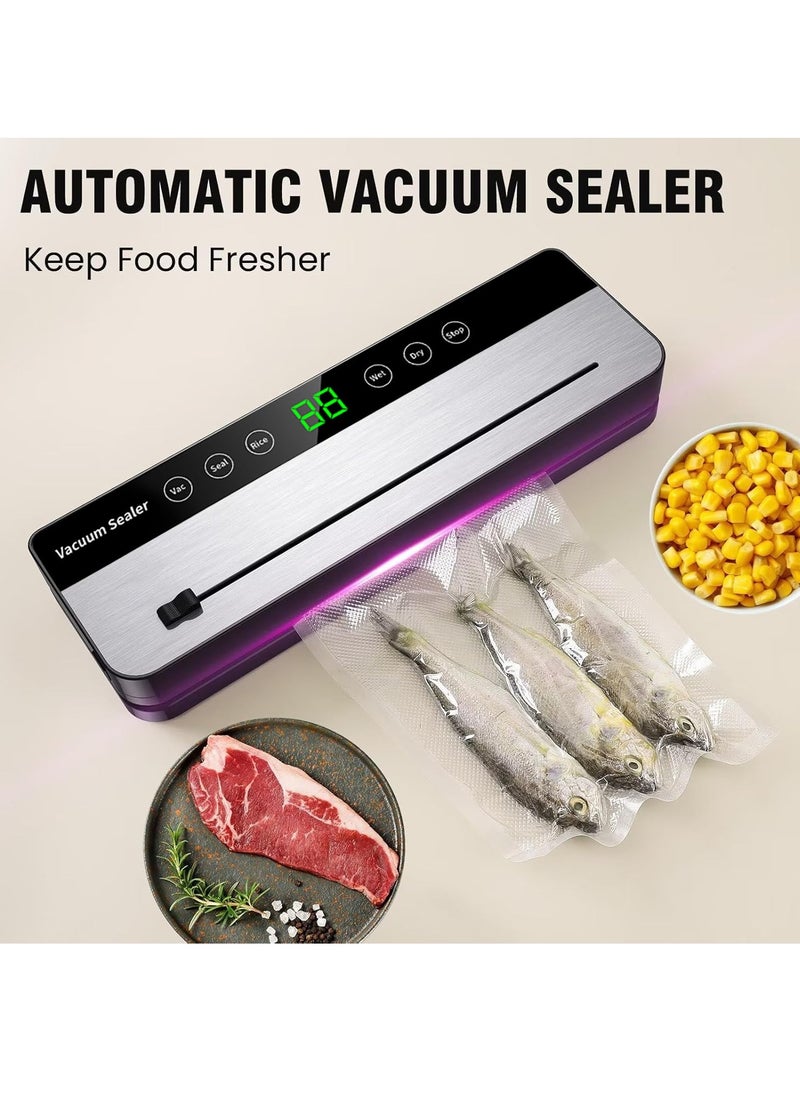 Joshberg - Vacuum Sealer Machine,8 in 1 Food Saver Vacuum Sealer Machine with Cutter,Compact Air Sealing System LED Indicator, Dry&Moist Food Modes - Image 1