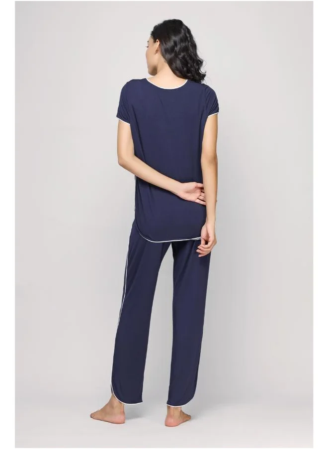 NeceSera Love Sleep Piping Pajamas Set