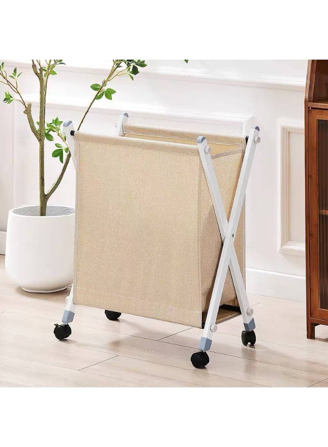 سبت غسيل قماش بقوائم معدن وعجل متحرك لسهولة النقل والتنظيم. - Image 1