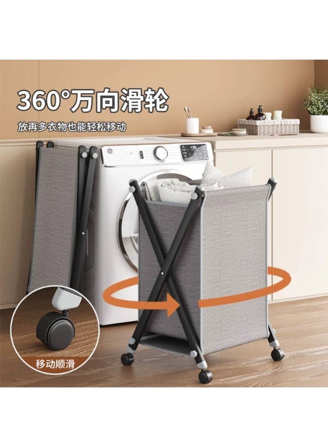 سبت غسيل قماش بقوائم معدن وعجل متحرك لسهولة النقل والتنظيم. - Image 4