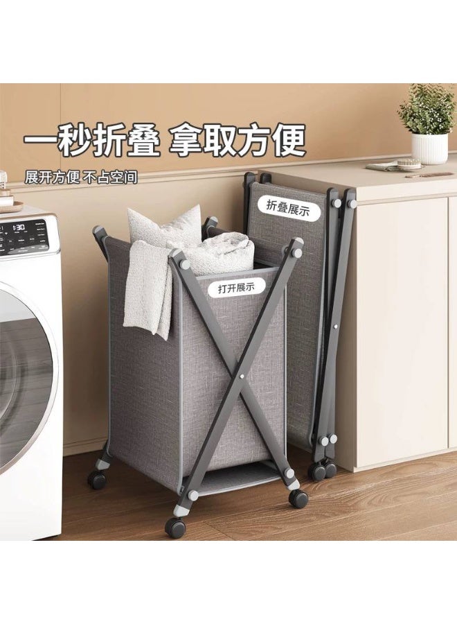 سبت غسيل قماش بقوائم معدن وعجل متحرك لسهولة النقل والتنظيم. - Image 5