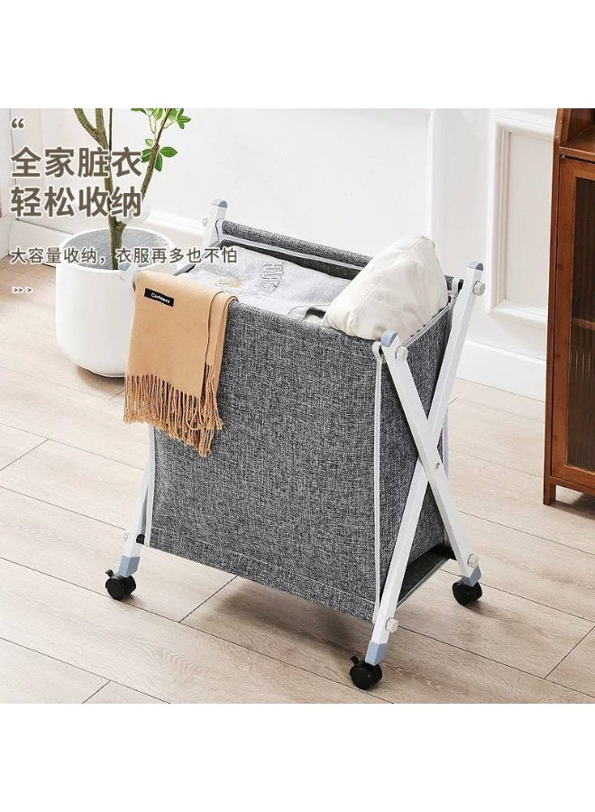 سبت غسيل قماش بقوائم معدن وعجل متحرك لسهولة النقل والتنظيم. - Image 2