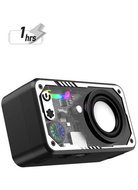 Portable Bluetooth Speaker, Bluetooth Speaker Loud, Wireless Bluetooth 5.3 Speaker with Color RGB Light, Device Serial Connection Double Speaker, Transparent Bluetooth Sound for Indoor, Outdoor