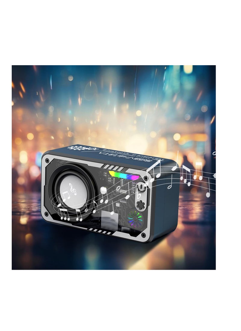 Excefore - Portable Bluetooth Speaker, Bluetooth Speaker Loud, Wireless Bluetooth 5.3 Speaker with Color RGB Light, Device Serial Connection Double Speaker, Transparent Bluetooth Sound for Indoor, Outdoor - Image 1