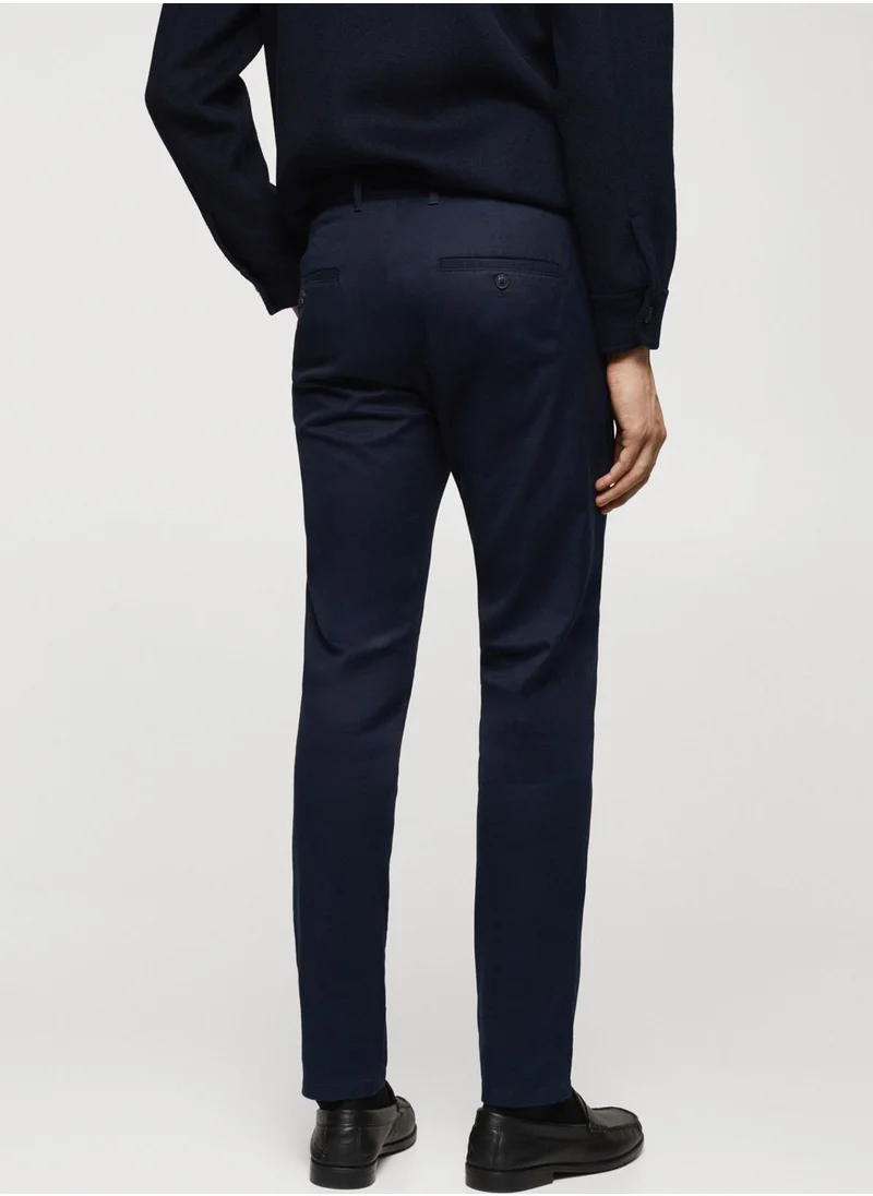 مانجو مان Slim Fit Pleated Trousers