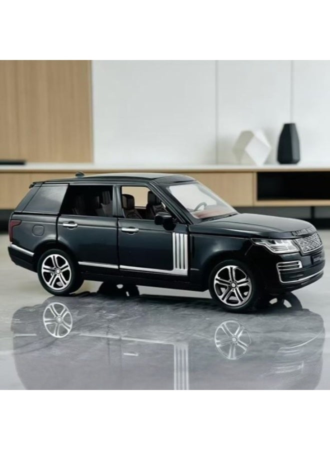 مجسم سيارة رنج روفر Range Rover دييكاست معدني عالي الدقة مقياس 1:32 - أسود ملكي لامع بتفاصيل فضية وأبواب قابلة للفتح، هدية النجاح والوقار للمدراء والآباء، قطعة ديكور مكتبي فاخرة وأداة تصوير إعلاني احترافية - Image 4