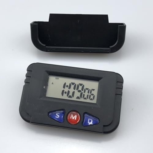 PulGos Digital LCD Calendar and Time Car Dashboard & Desk Clock - 6.4x4 cm Black Portable Timer with Alarm & Stopwatch - Versatile Multifunction Clock for Office, Vehicle & Travel - Image 2