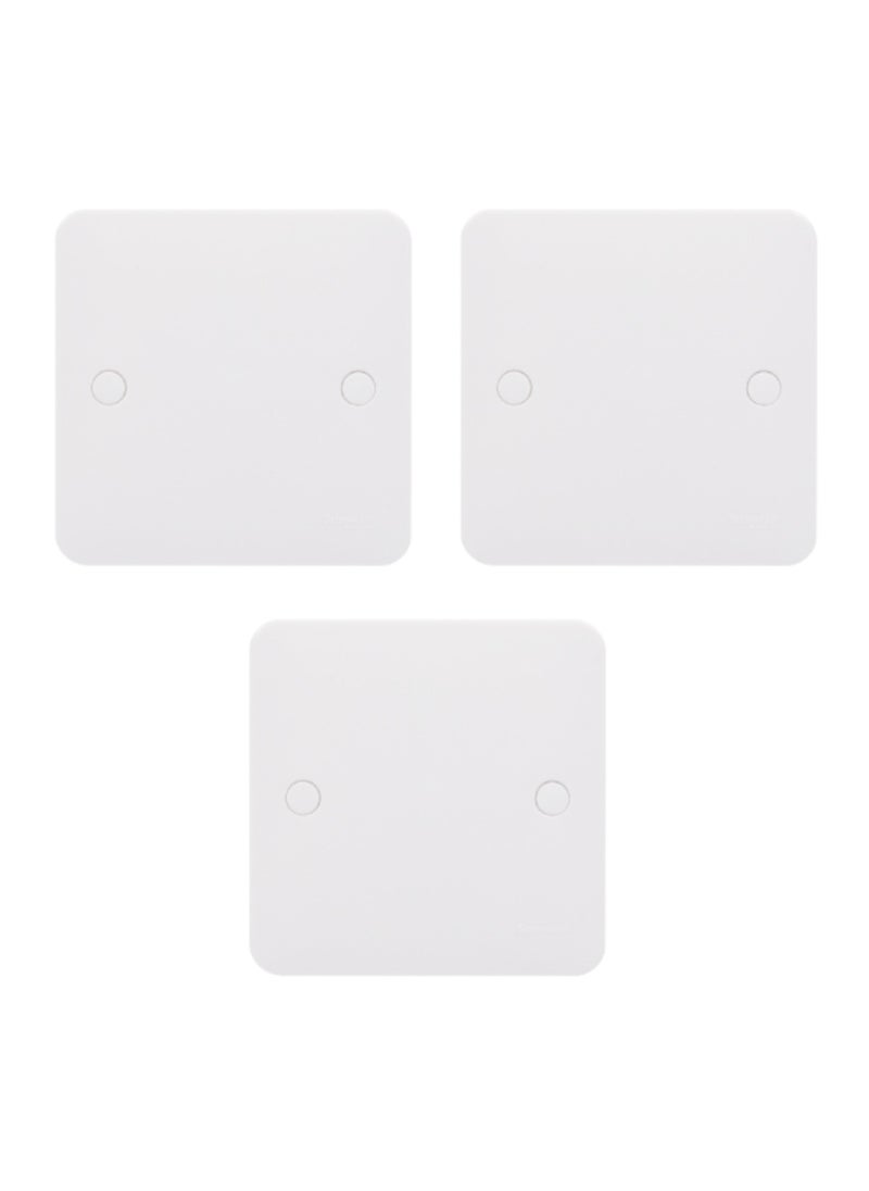 Schneider Electric Schneider Electric Lisse - White moulded - blank plate - 1 gang - matt white - GGBL8010S - Pack of 3 