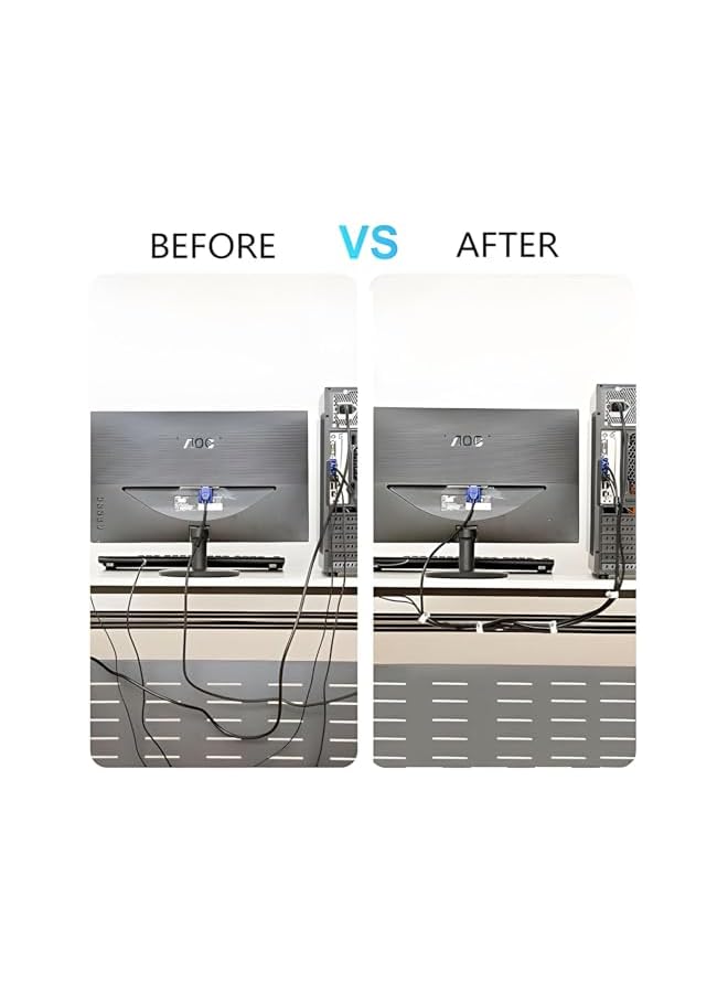 S-TOP Cable Clips With Steel Nails, 500 PCS White Round Management Wire Tacks, 4mm 6mm 8mm 10mm 12mm Sizes, Organizer for Ethernet TV Speaker Cord, Home Office Wall Fasteners Electrical Line - Image 3